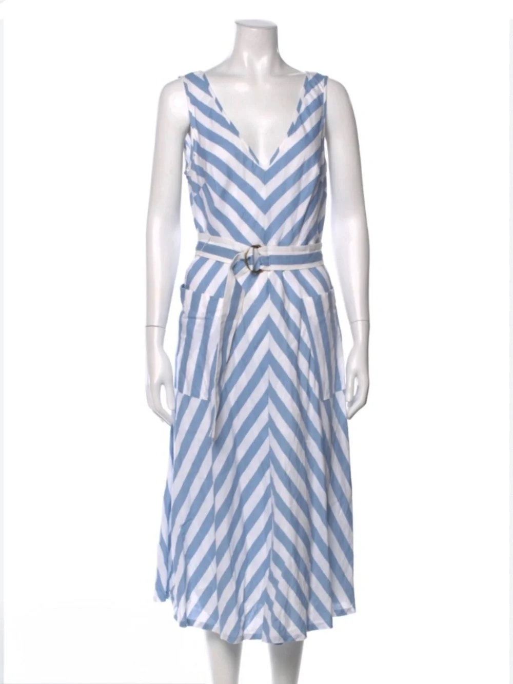 NWOT Kate Spade Sleeveless Striped Linen Cotton Blend Dress, Size 8